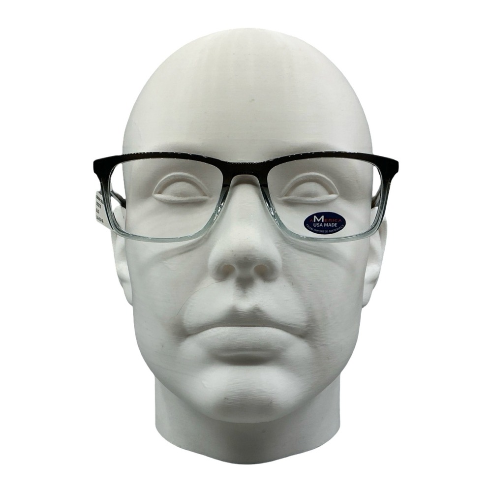 M-America Benson 120 BLKG Eyeglasses Black Green Gradient Rectangular Frames NEW